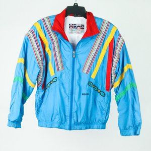 Vintage 80s 90s Head Sportswear Track Jacket Windbreaker Coat Size Small Retro